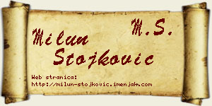 Milun Stojković vizit kartica
